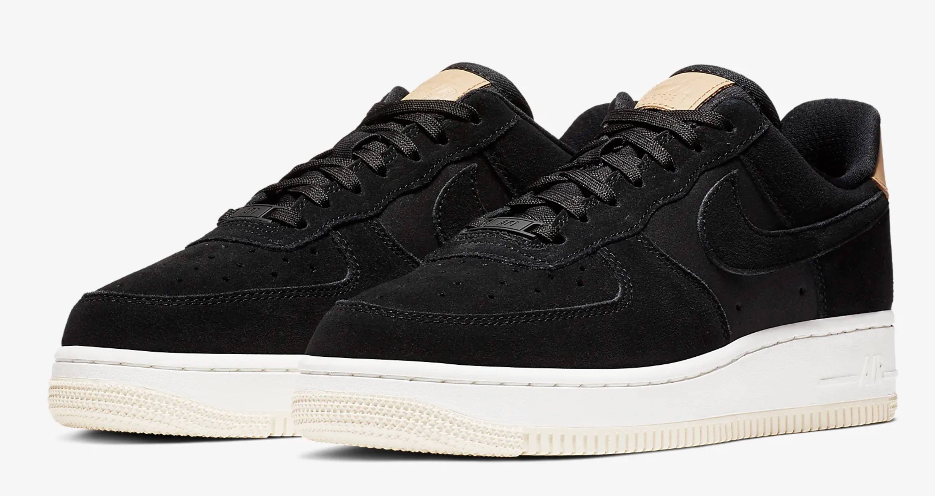 Nike Air Force 1 07 Premium Black Beige Womens