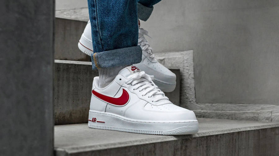 nike air force white and red