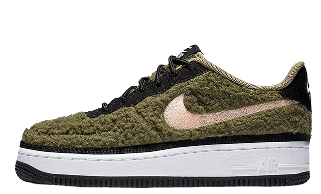 Nike Air Force 1 Low Shearling GS Olive AV6673-300
