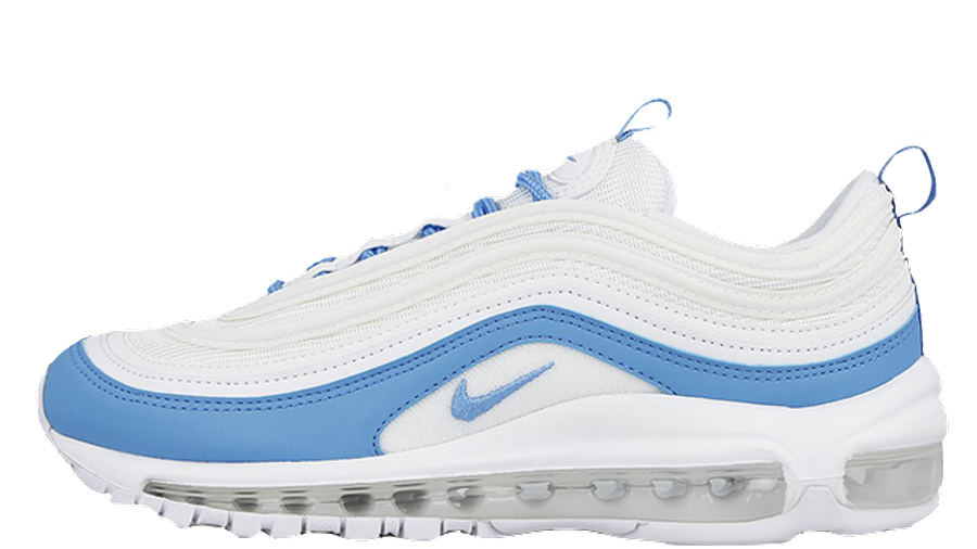 white air max 97 with blue sole