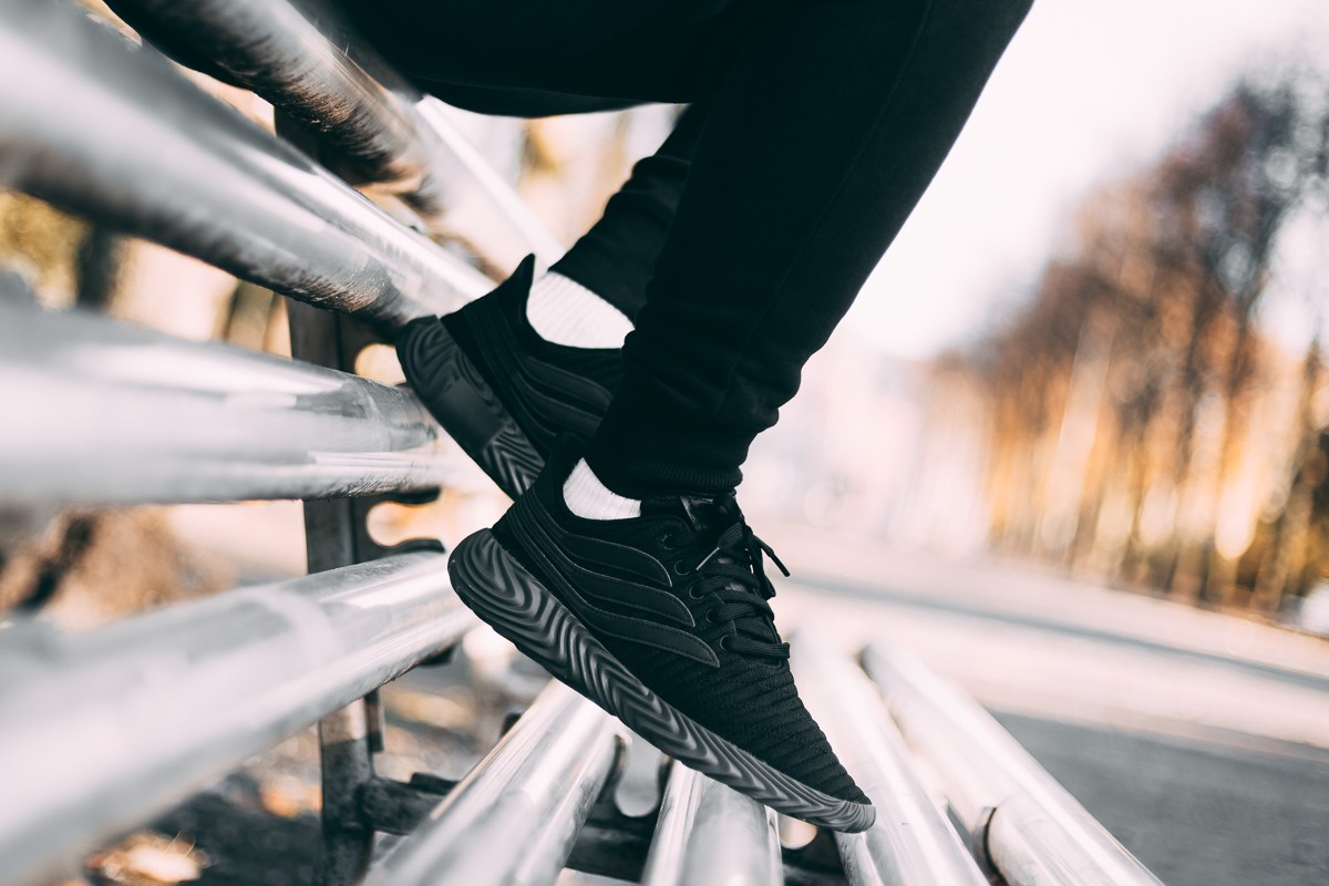 adidas sobakov black on feet