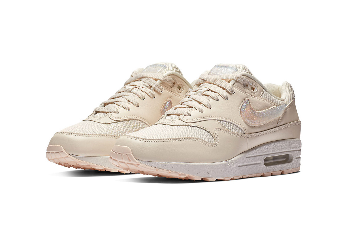 nike air max 1 glitter swoosh cream