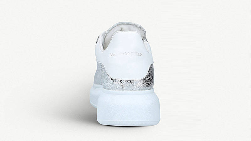 Alexander McQueen Platform Cracked Metallic Silver