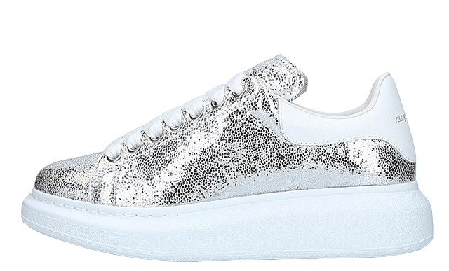 Alexander McQueen Platform Cracked Metallic Silver | Where To Buy