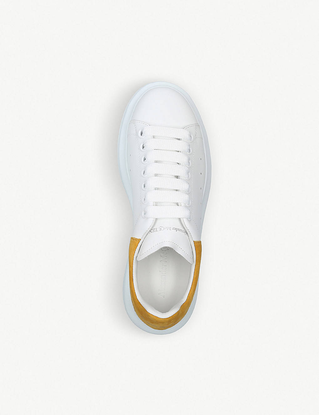 Alexander McQueen Womens Runway Leather White Yellow