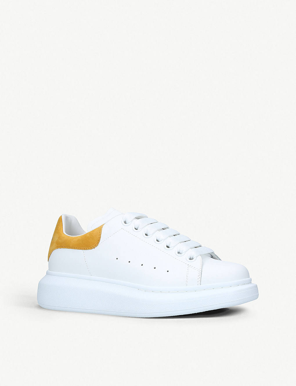 Alexander McQueen Womens Runway Leather White Yellow