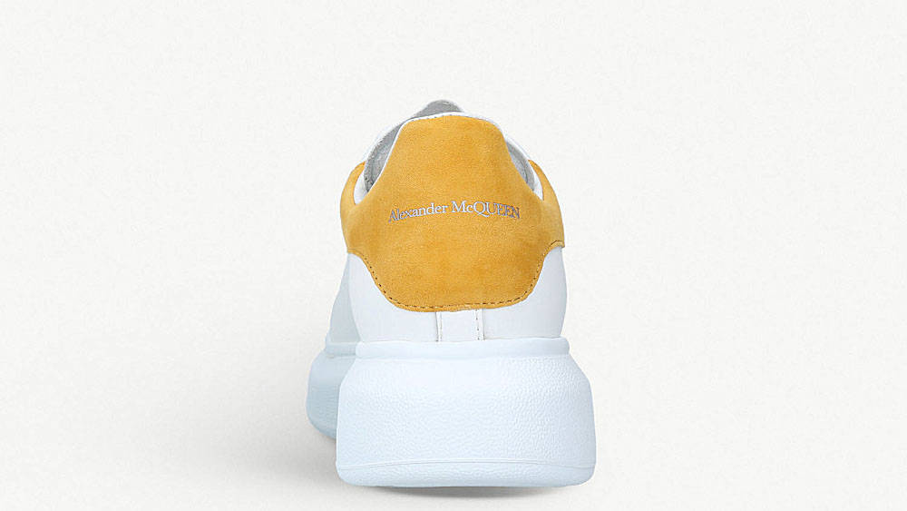 Alexander McQueen Womens Runway Leather White Yellow