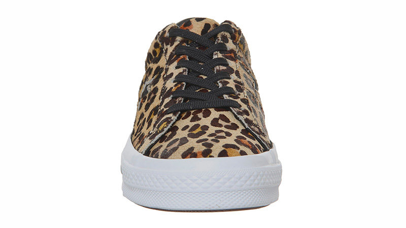 Converse one star pony hot sale hair leopard print trainers