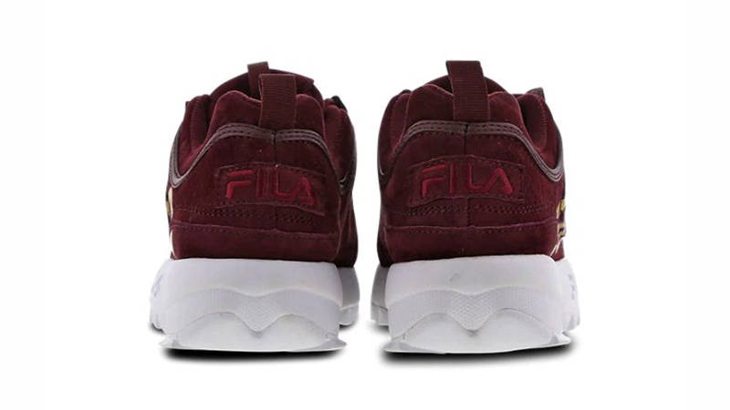 Burgundy and cheap gold filas