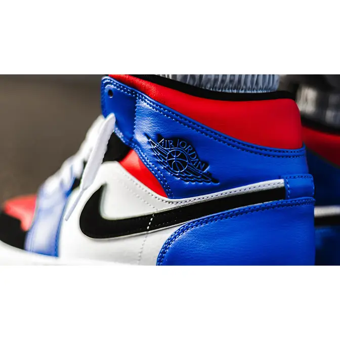 Jordan 1 Mid Top 3 Blue Red Multi Where To Buy 554724 124