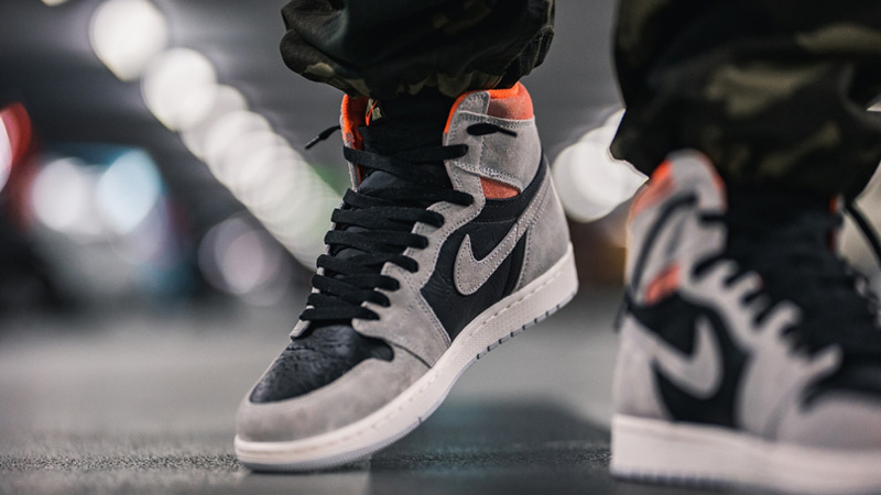 air jordan 1 grey black crimson