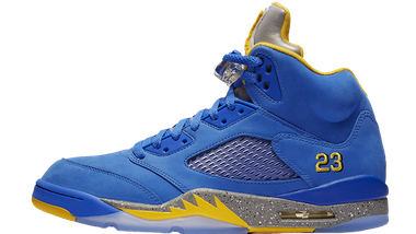 retro 5s blue and yellow