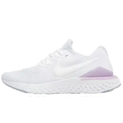 Epic react flyknit 2 hotsell white purple