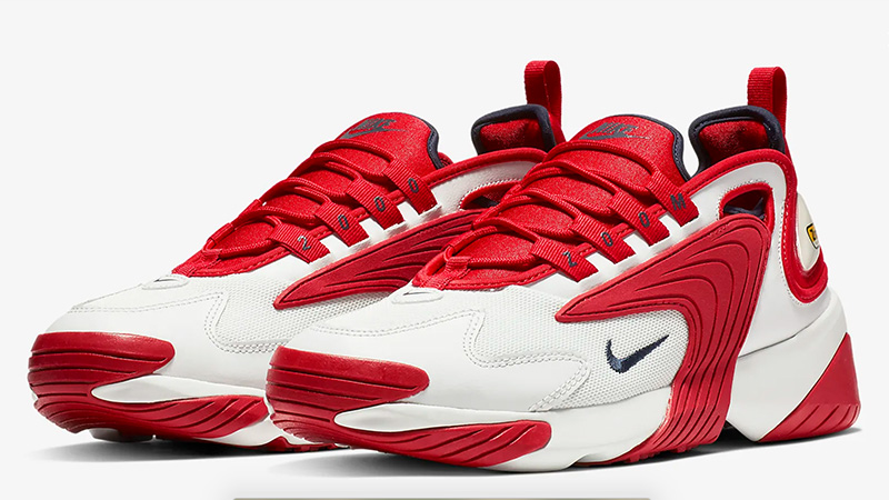 nike white & red zoom 2k trainers
