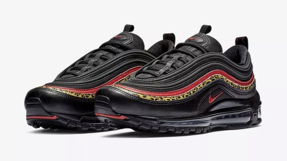 red and cheetah print air max 97