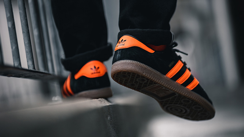 adidas black orange trainers