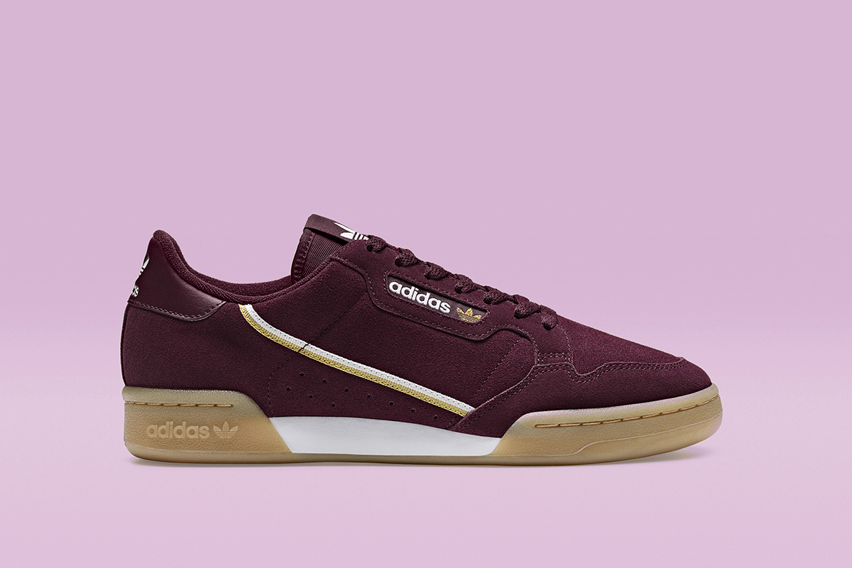 adidas continental 80 burgundy