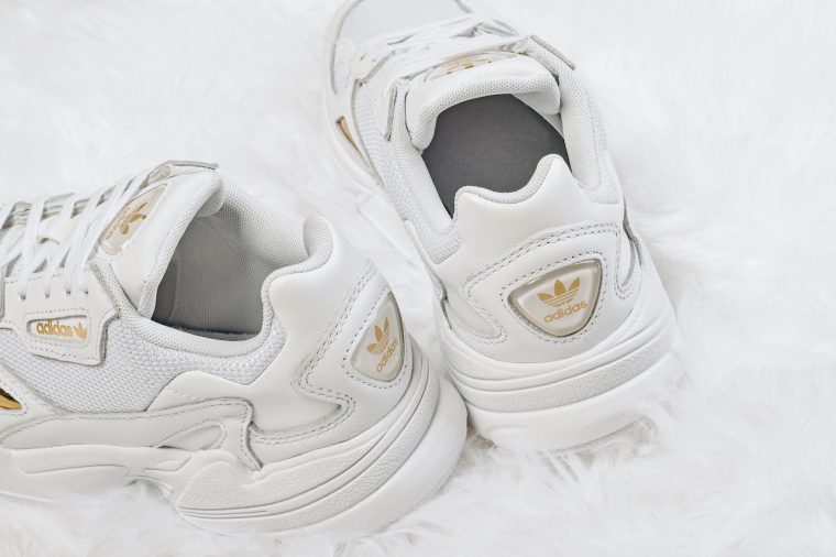 adidas falcon metallic gold white