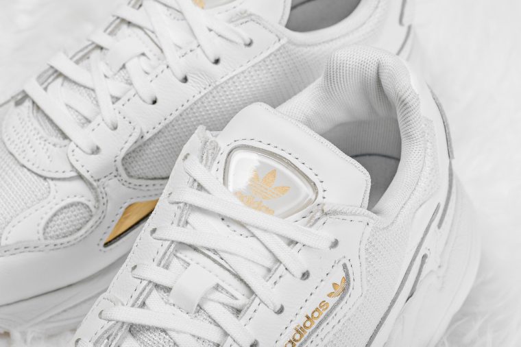 adidas falcon metallic gold white