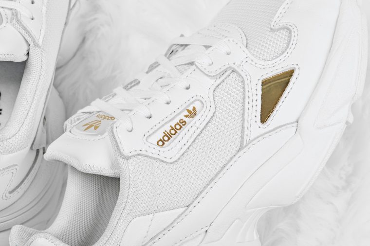 adidas falcon metallic gold white