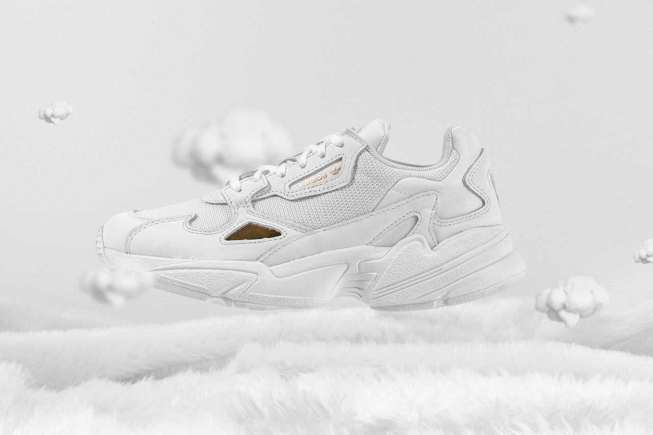 adidas falcon metallic gold white