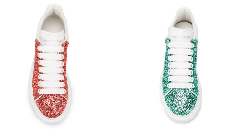 alexander mcqueen glitter platform sneakers