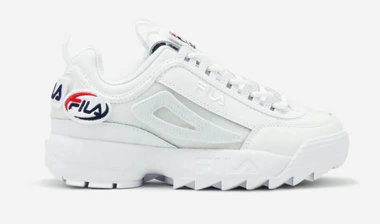 fila disruptor ii patches white