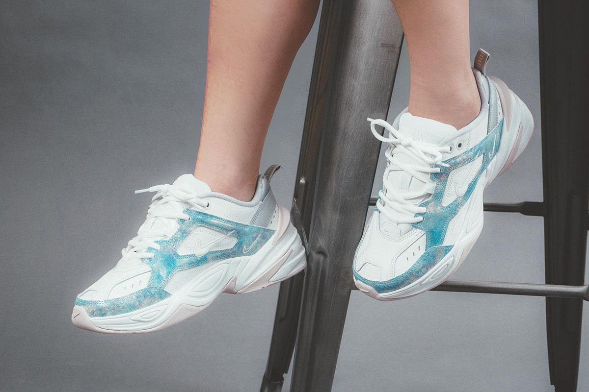 nike m2k tekno blue pink silver