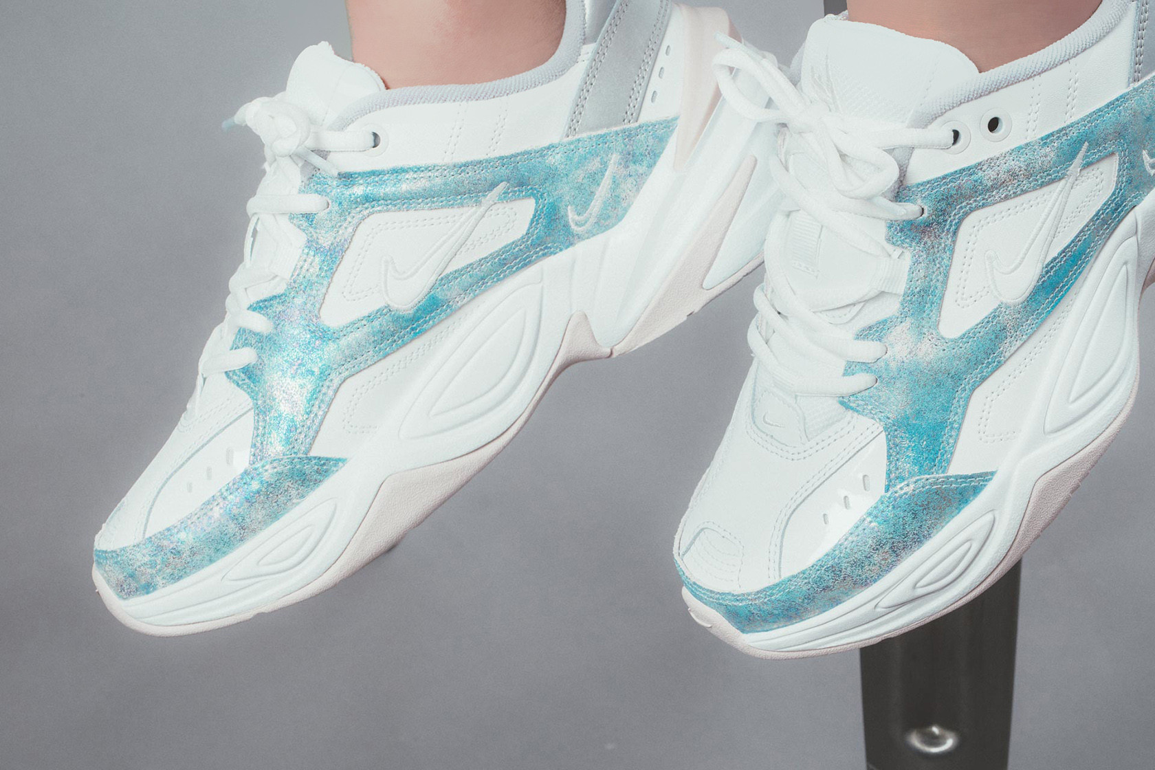 nike m2k tekno blue pink silver