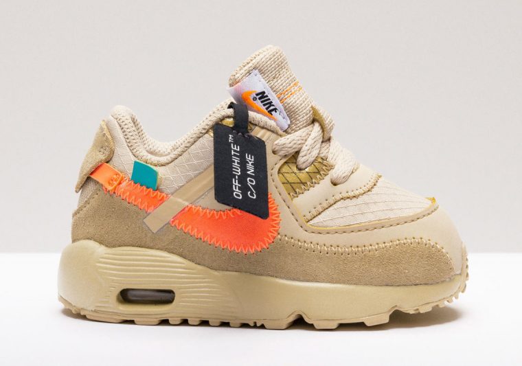 off-white x nike air max 90 kids desert ore