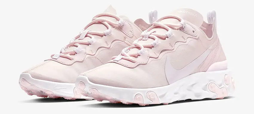 NIKE REACT ELEMENT 55 PALE PINK WOMEN'S RUNNING SHOES SIZE 9