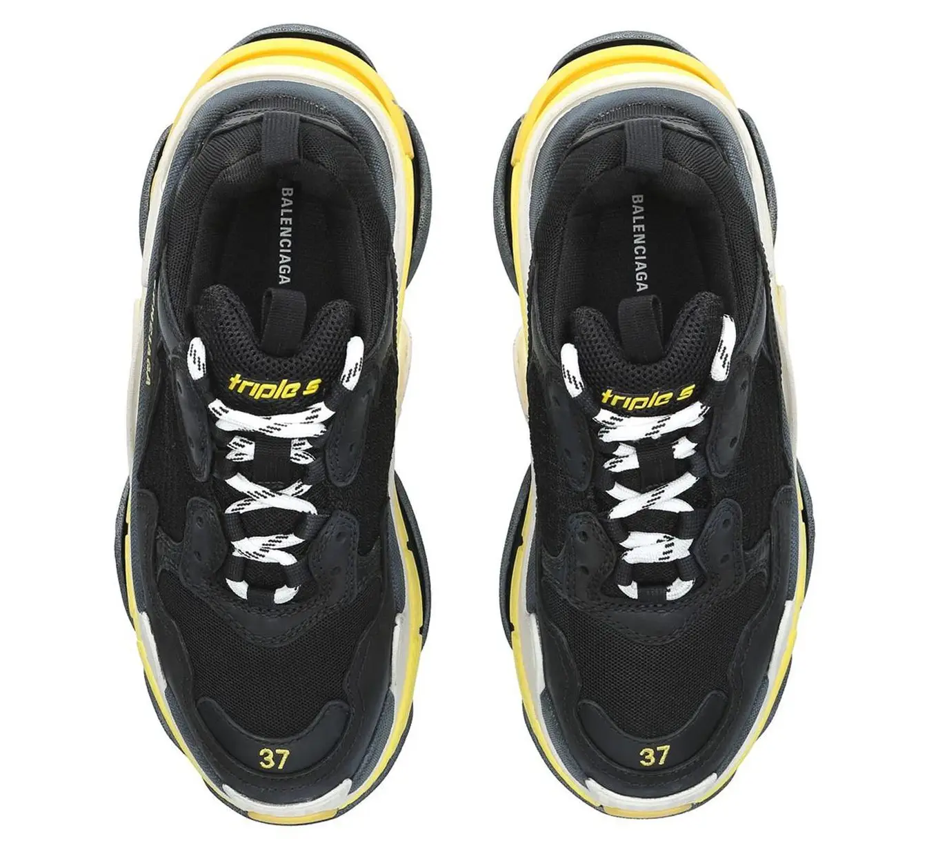 Black and yellow triple s hotsell