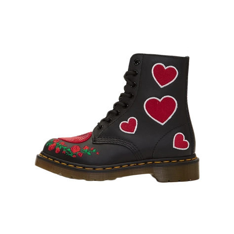 Dr Martens 1460 Pascal Hearts Boots Black
