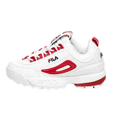 fila disruptor red and white