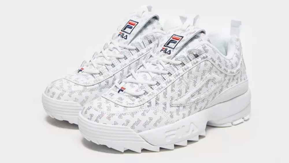 Fila disruptor shop repeat white