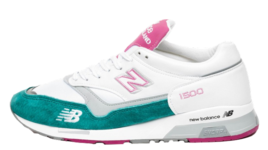 new balance white pink green