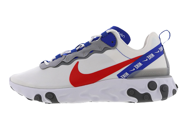 Nike React Element 55 White Red Blue 
