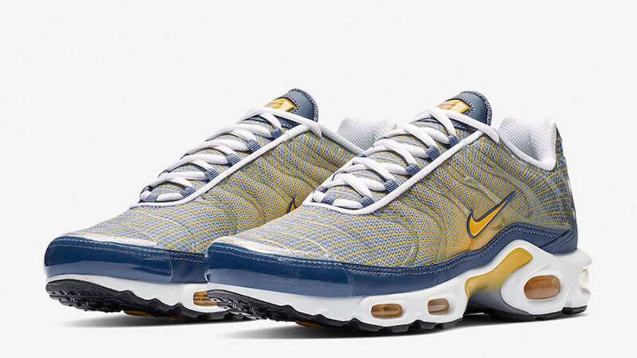 blue and yellow nike tn