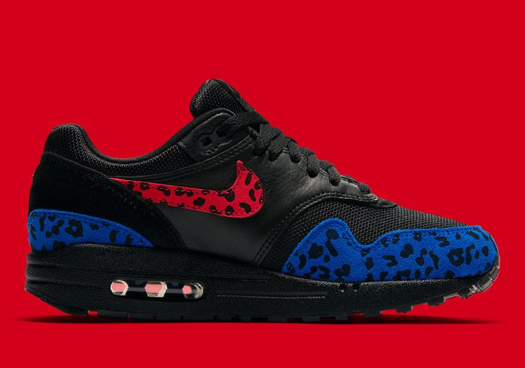 nike air max 1 leopard red blue