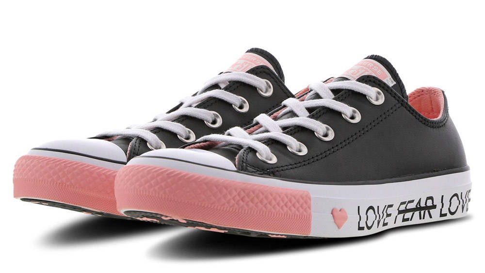 Converse Chuck Taylor Ox Love The Progress GS Black White Pink