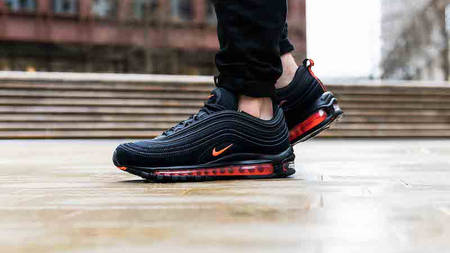 The Nike Air Max 97 'Black/Hyper Crimson' Is As Sleek At It Comes