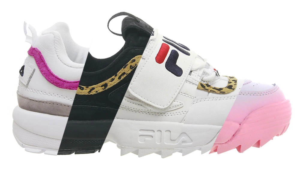 Fila white with pink on sale stripe