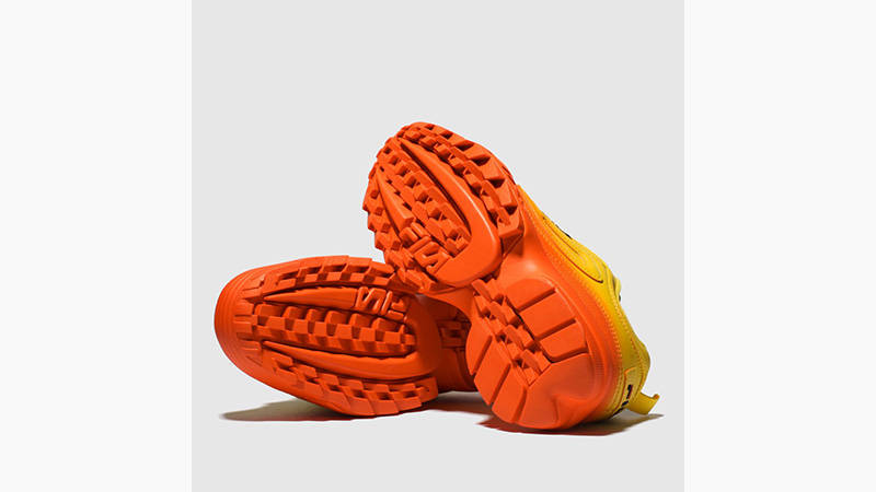 Fila Disruptor II Yellow Orange Spray Paint