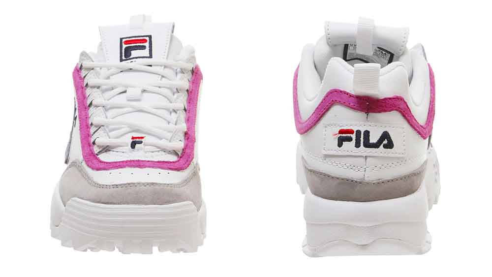 Pink and best sale white fila disruptor