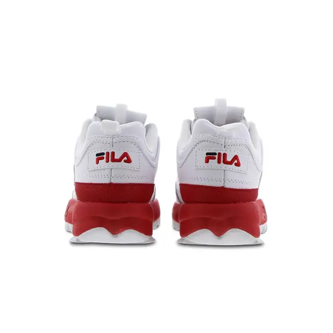 Fila disruptor white store red