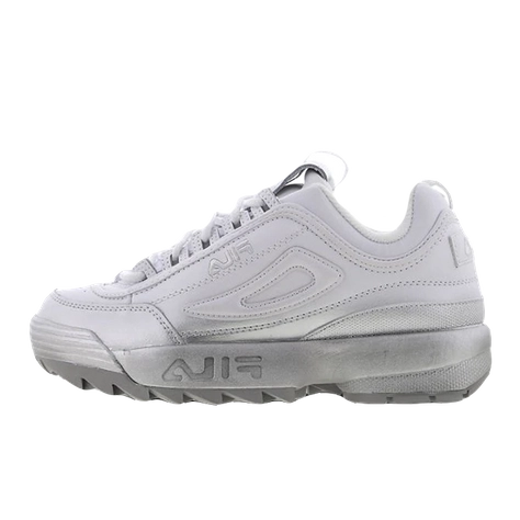 new arrival fila disruptor thick bottom summer beach sandals white for sale Silver Spray Paint