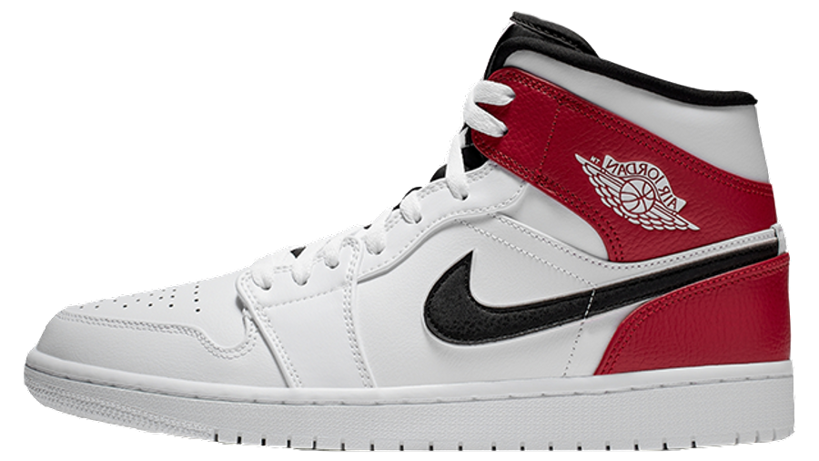 jordan mid white and red