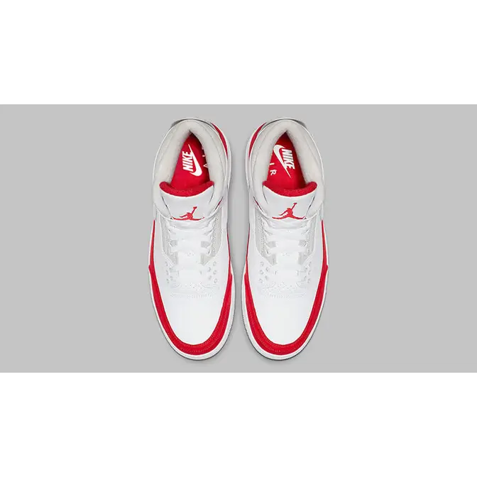 Jordan retro 3 sales red and white