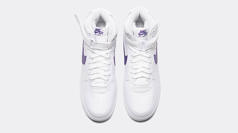 white and purple air force 1 high top