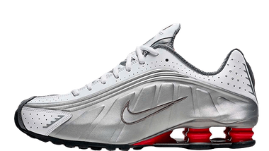 nike shox grey and red